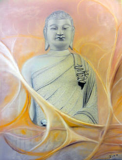 pastel d'une statue de boudha